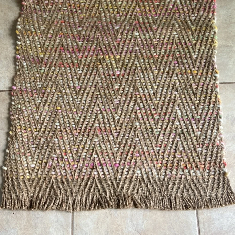 Chunky Woven Jute Area Rug Candy Multicolor